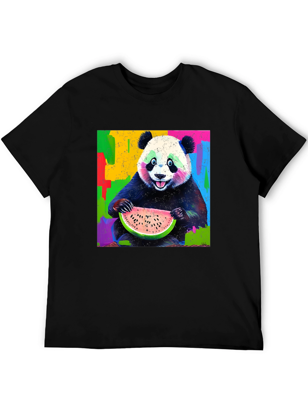 Panda Eating Watermelon Graphic T-Shirt