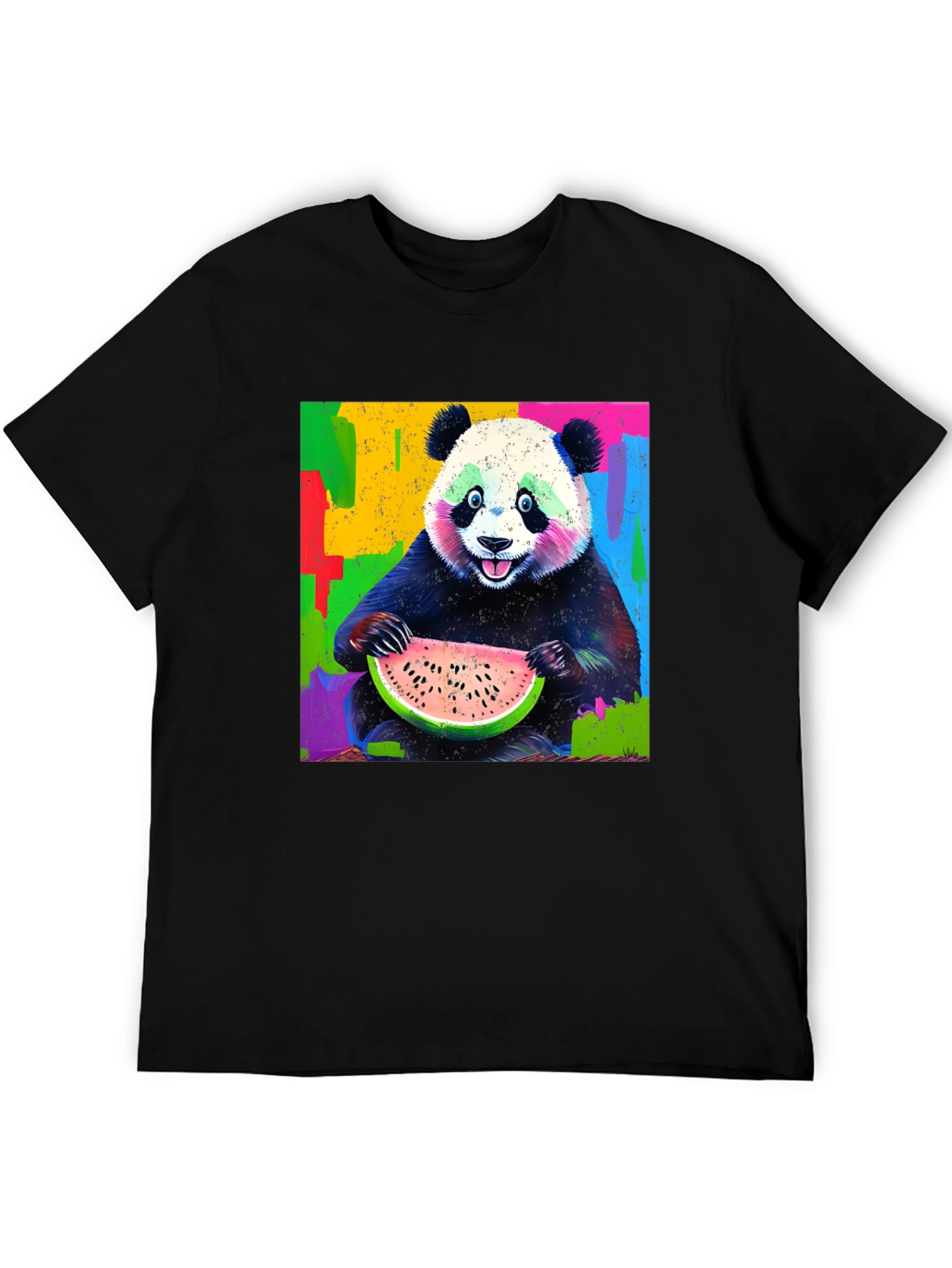 Panda Eating Watermelon Graphic T-Shirt