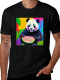 Panda Eating Watermelon Graphic T-Shirt