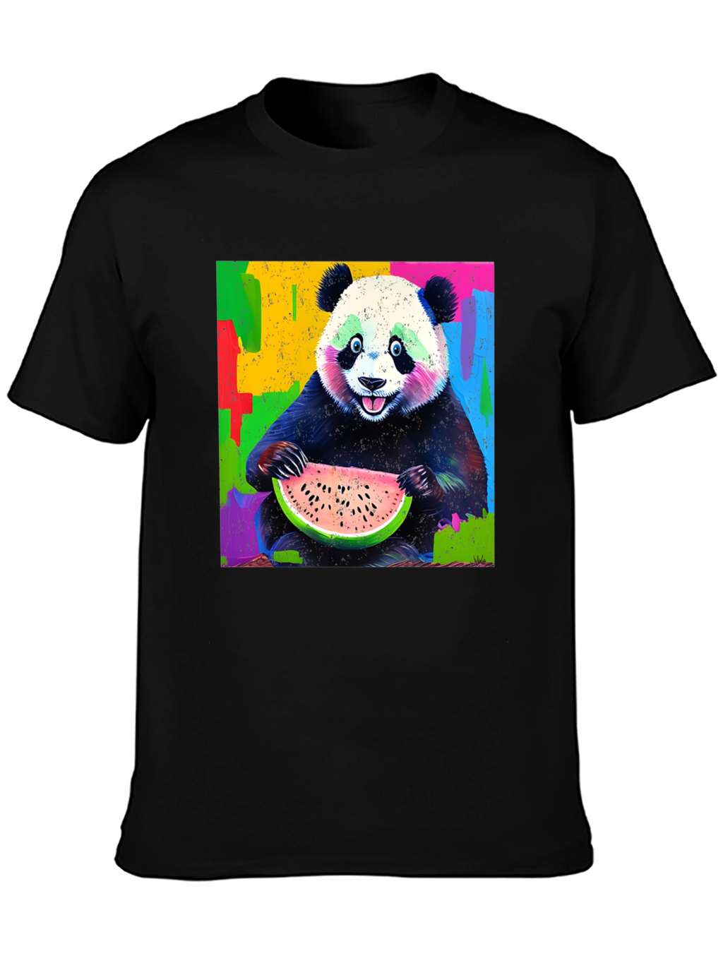 Panda Eating Watermelon Graphic T-Shirt