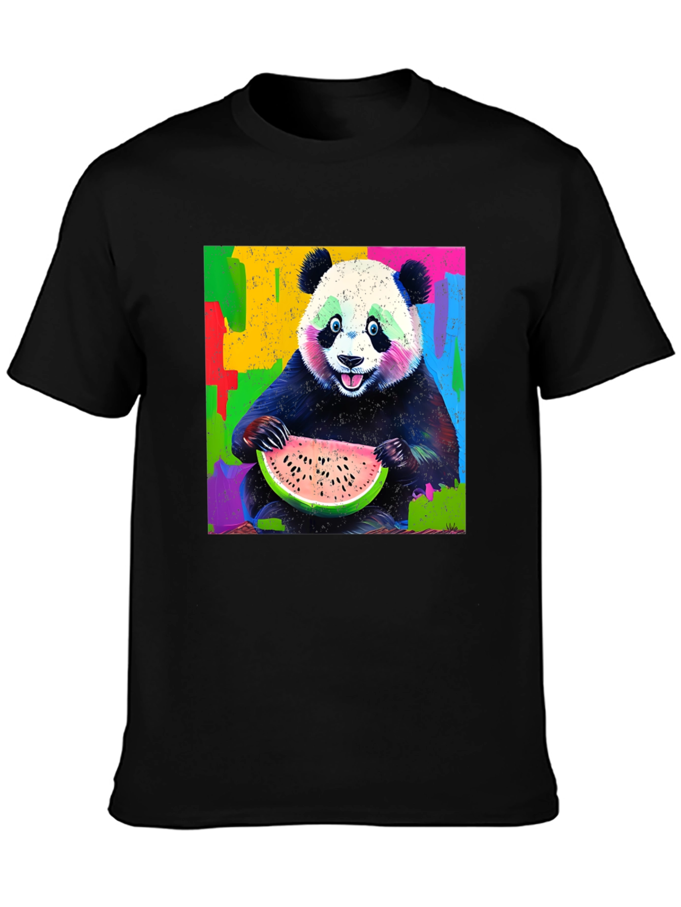 Panda Eating Watermelon Graphic T-Shirt