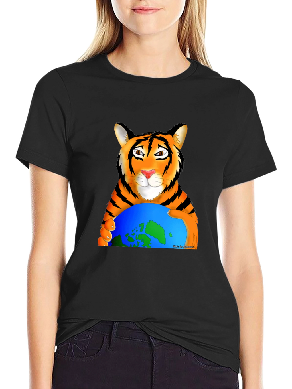 Tiger Hugging Earth Graphic T-Shirt