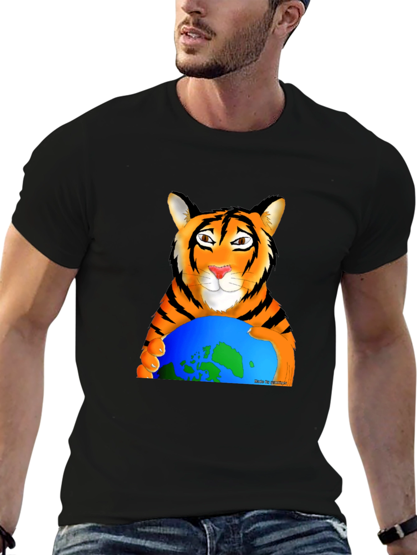 Tiger Hugging Earth Graphic T-Shirt