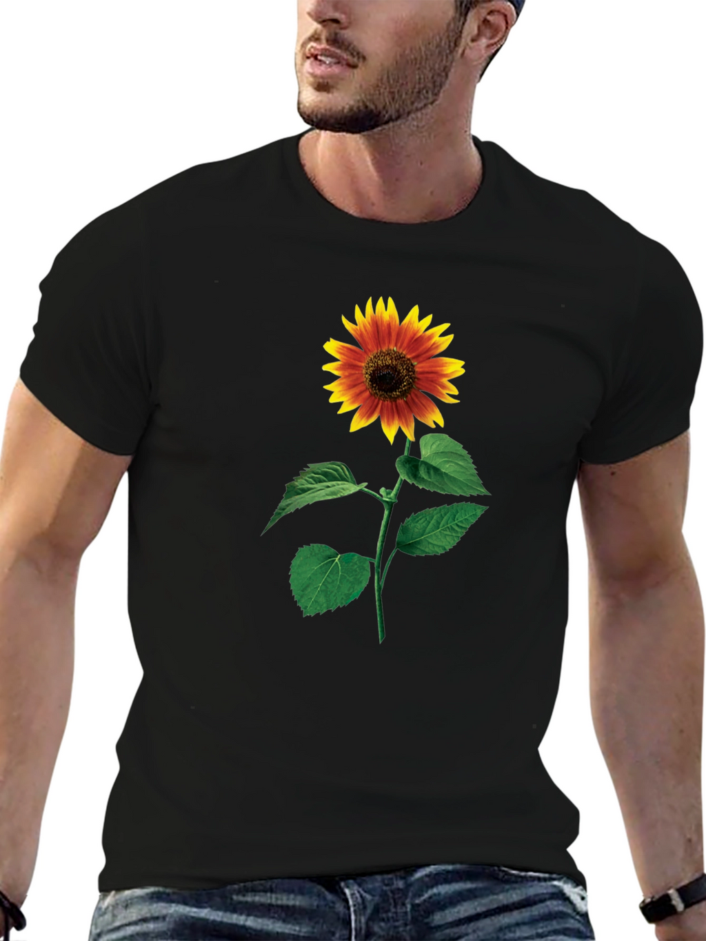 Sunflower Graphic Black T-Shirt