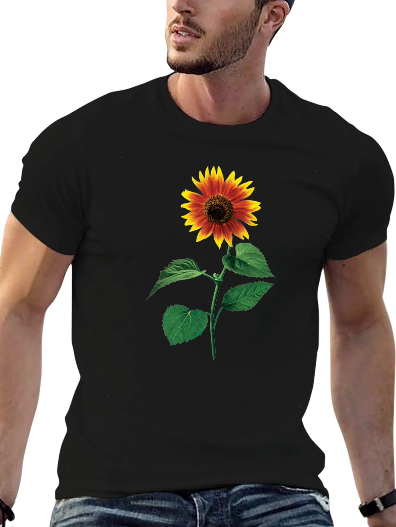 Sunflower Graphic Black T-Shirt