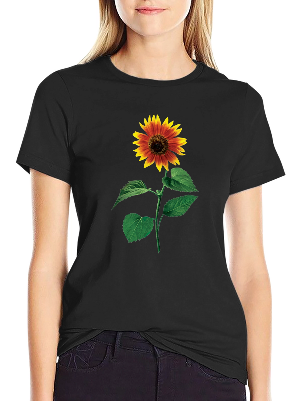 Sunflower Graphic Black T-Shirt