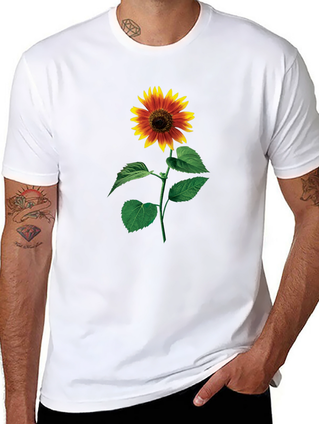 Sunflower Graphic Black T-Shirt
