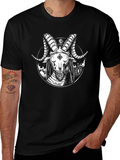 Baphomet Graphic Tee - Occult Satanic Design Black T-Shirt