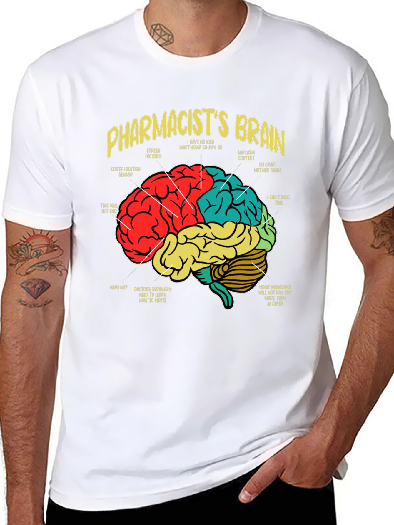 Pharmacists Brain T-Shirt - Funny Medical Tee