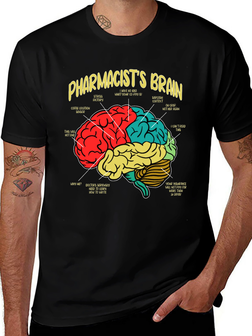 Pharmacists Brain T-Shirt - Funny Medical Tee