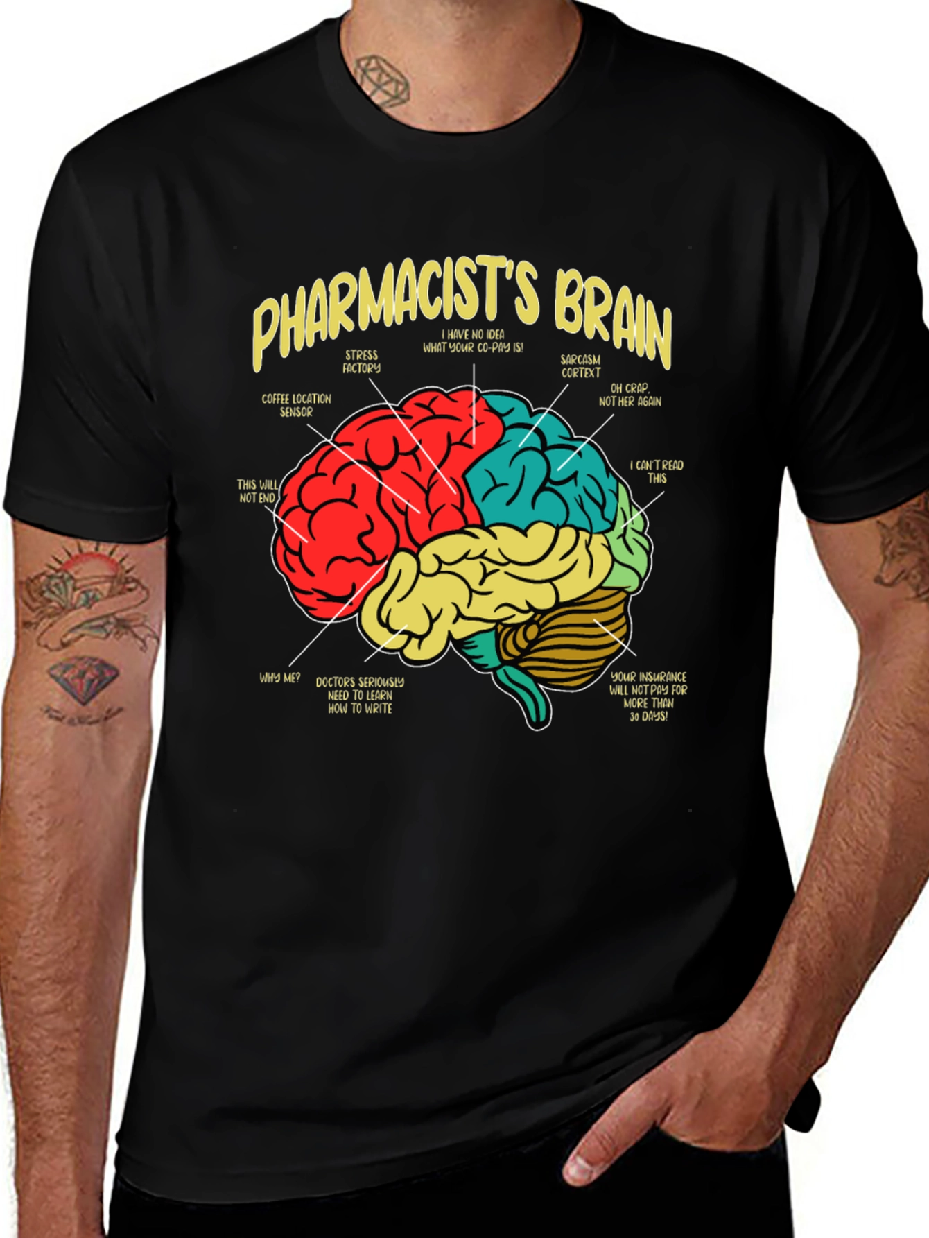 Pharmacists Brain T-Shirt - Funny Medical Tee