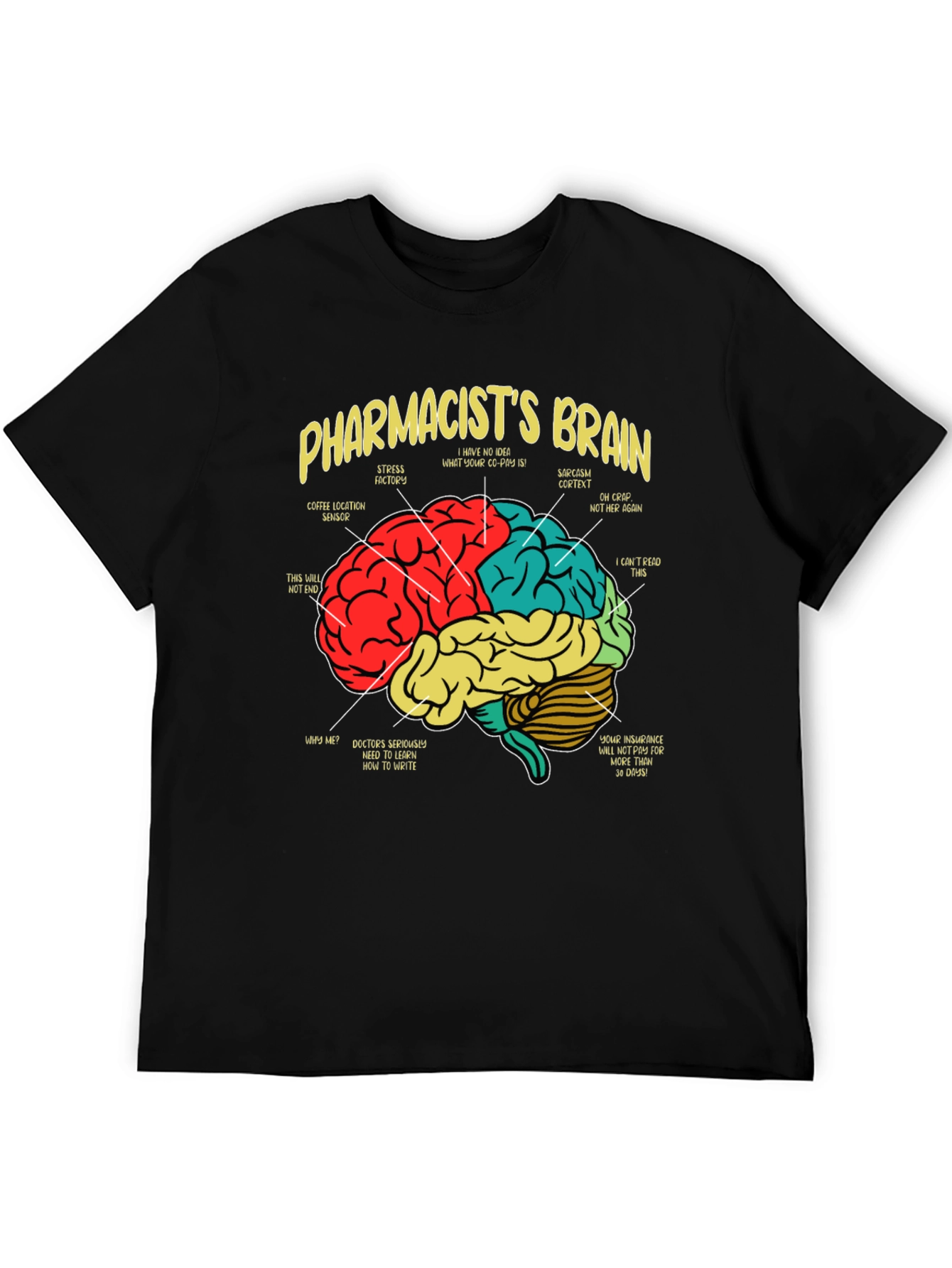 Pharmacists Brain T-Shirt - Funny Medical Tee