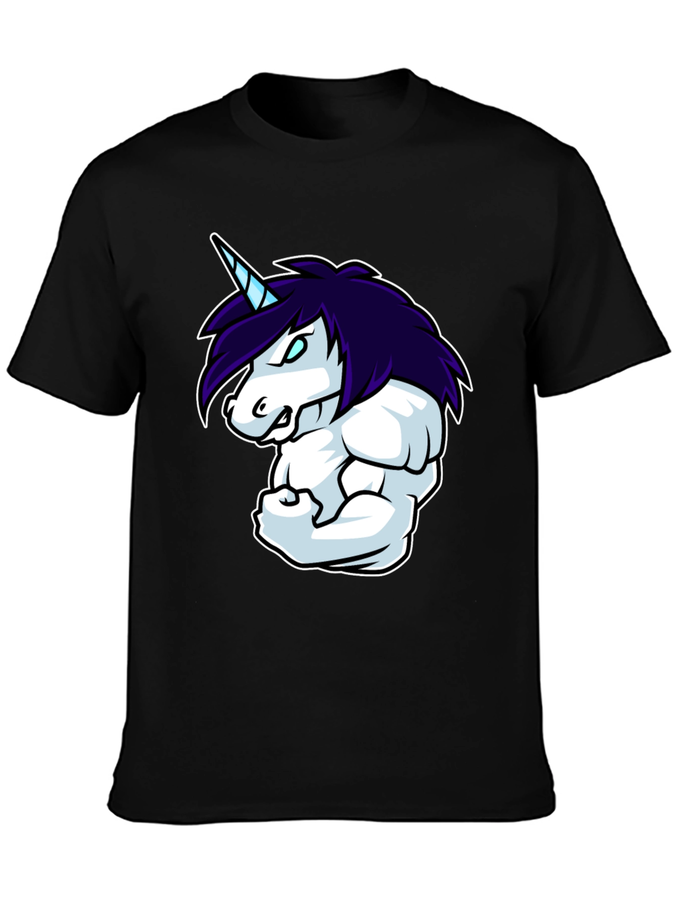 Unicorn Muscle T-Shirt - Black Cotton Blend