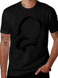 Black Headphone Graphic T-Shirt