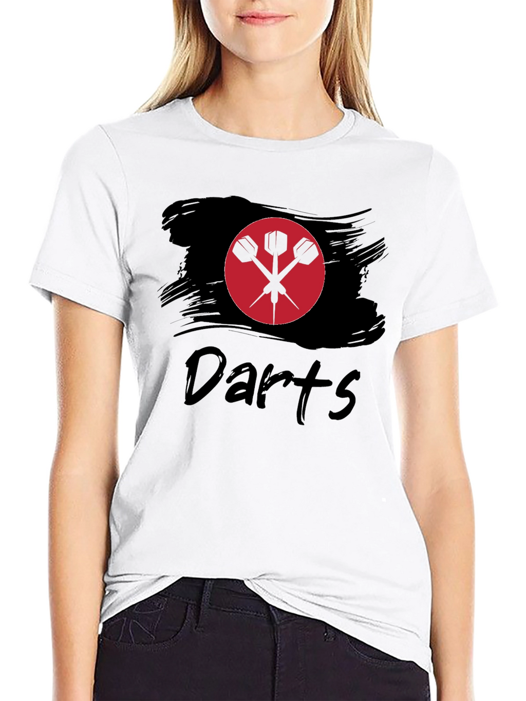 Darts Graphic Tee - Black Cotton Shirt