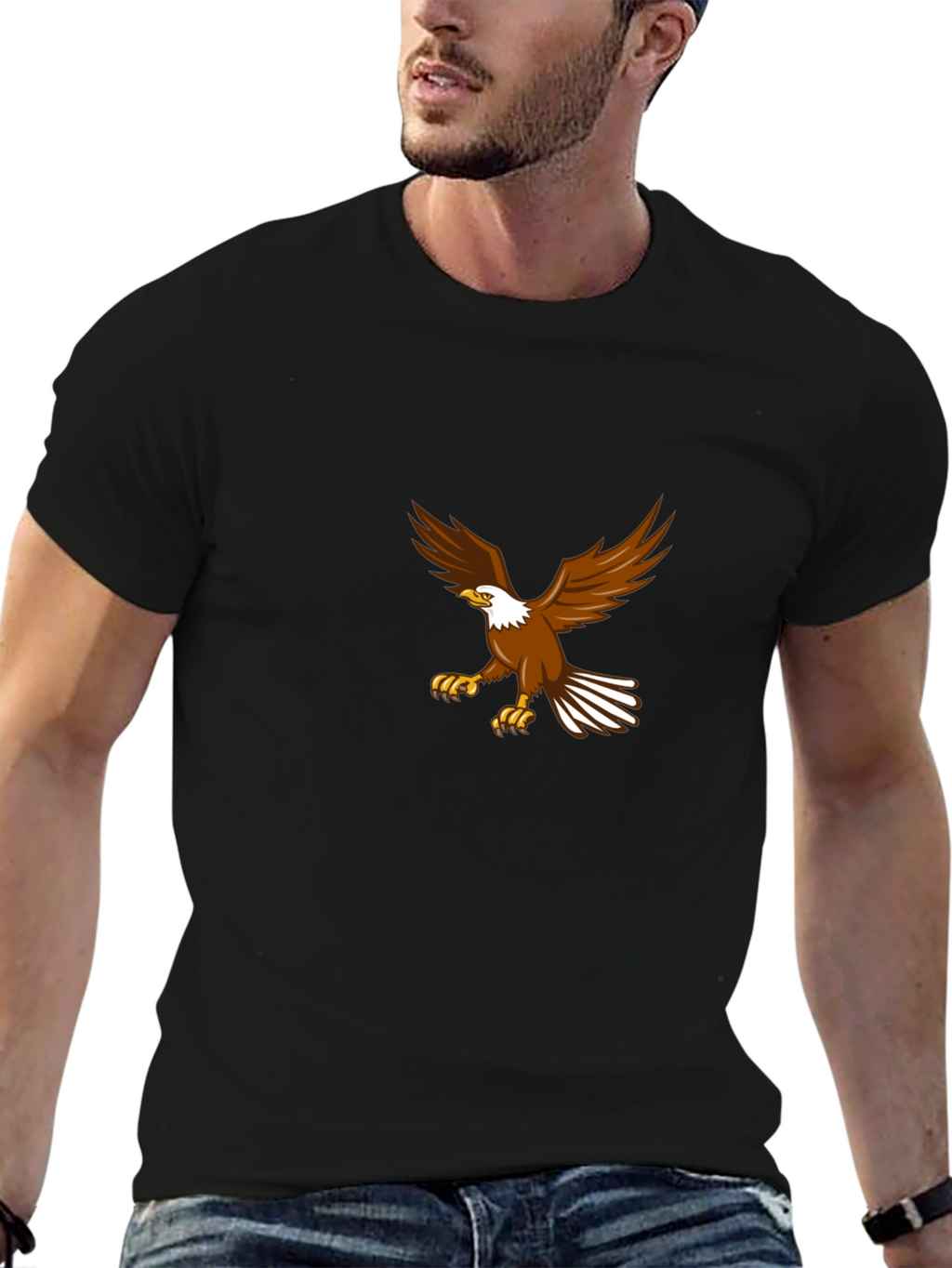 Eagle Graphic Black T-Shirt - Mens Casual Tee