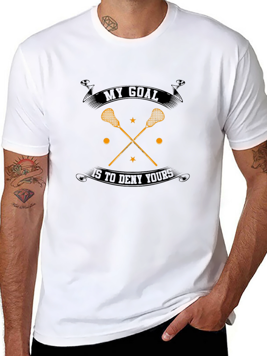 Lacrosse Goal T-Shirt - Defensive Player Tee