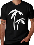 Black Palm Tree Graphic Tee - Tropical Vibes T-Shirt