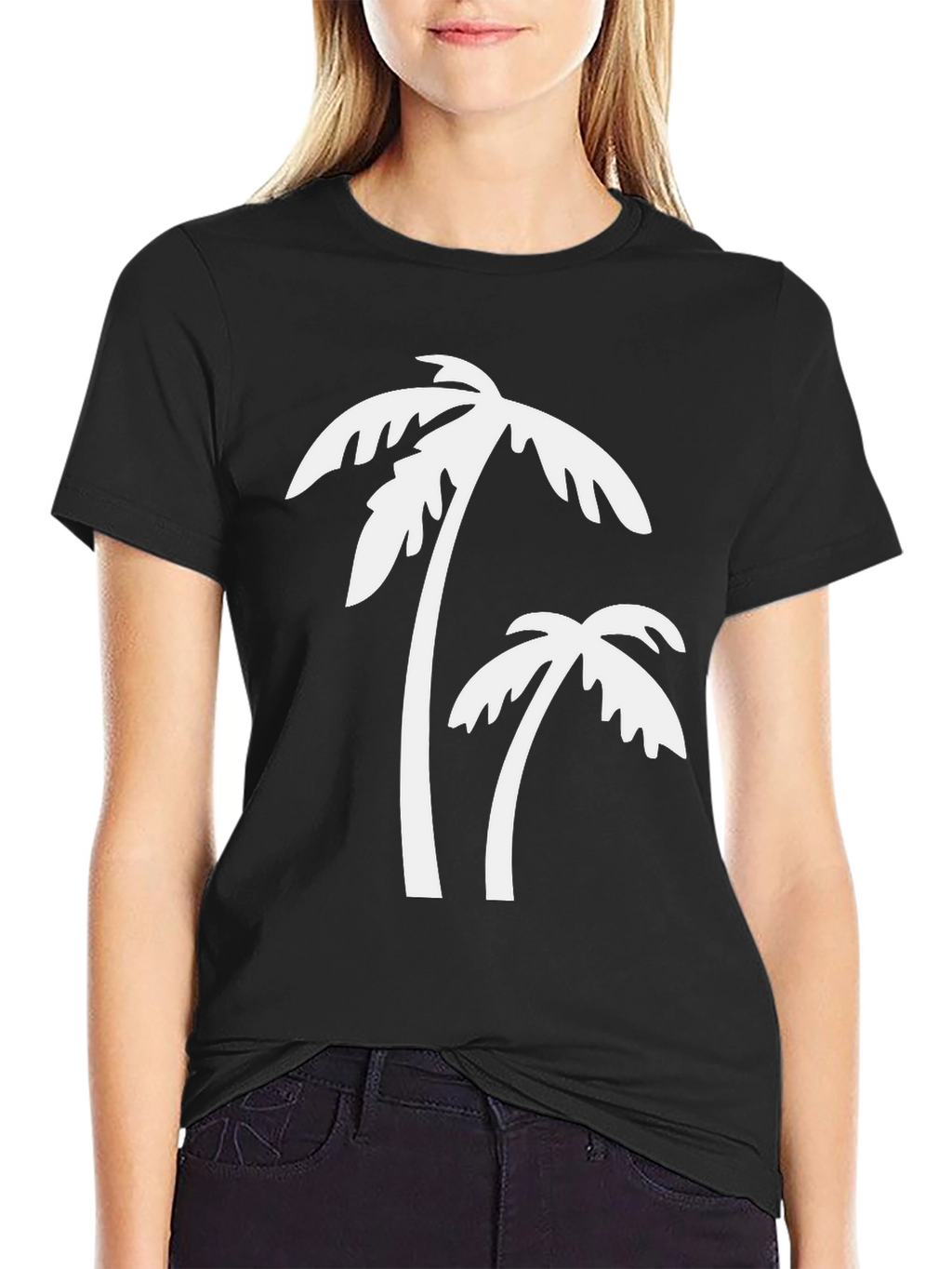 Black Palm Tree Graphic Tee - Tropical Vibes T-Shirt