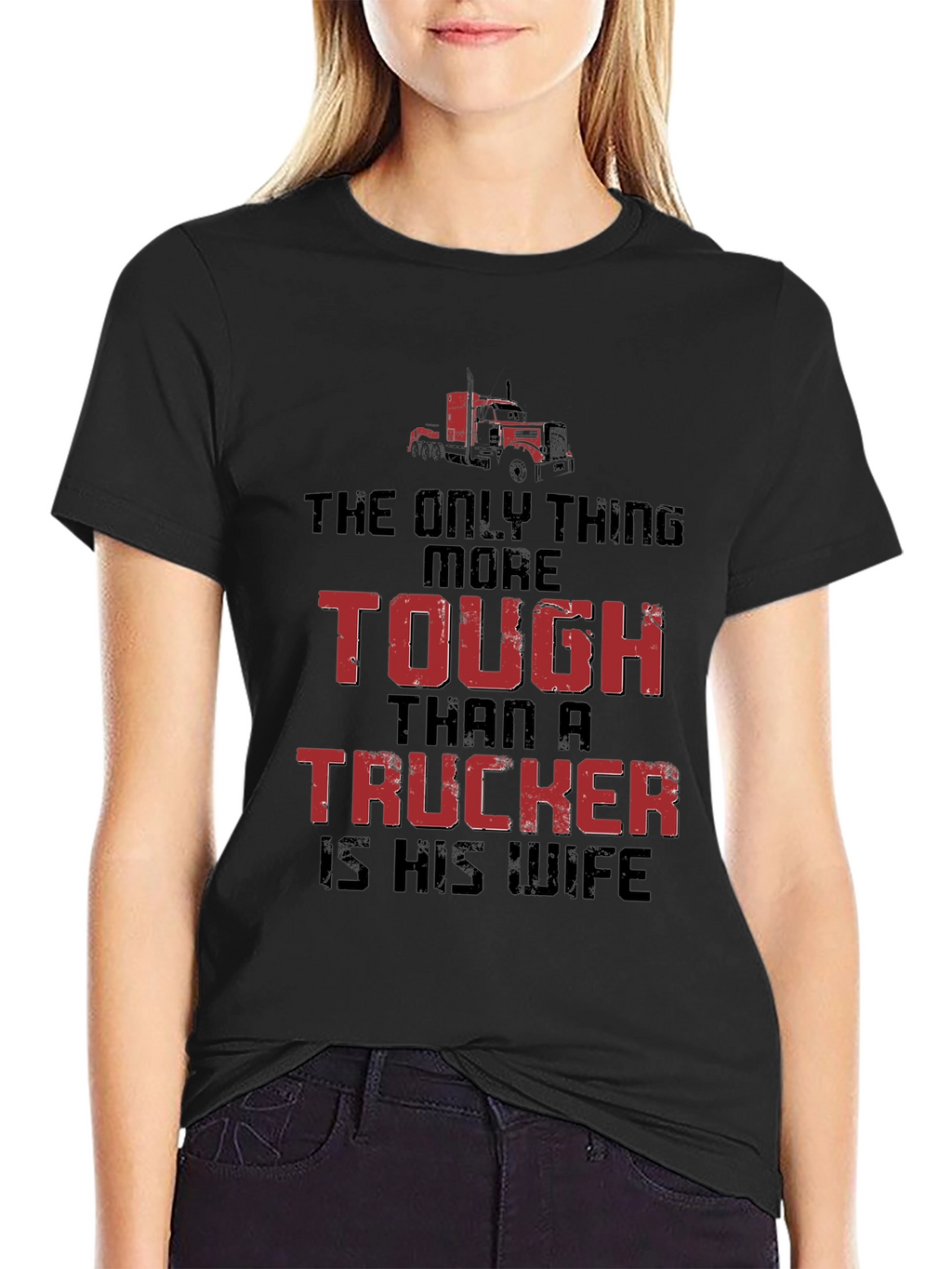 Tough Truckers Wife Graphic Tee - Black