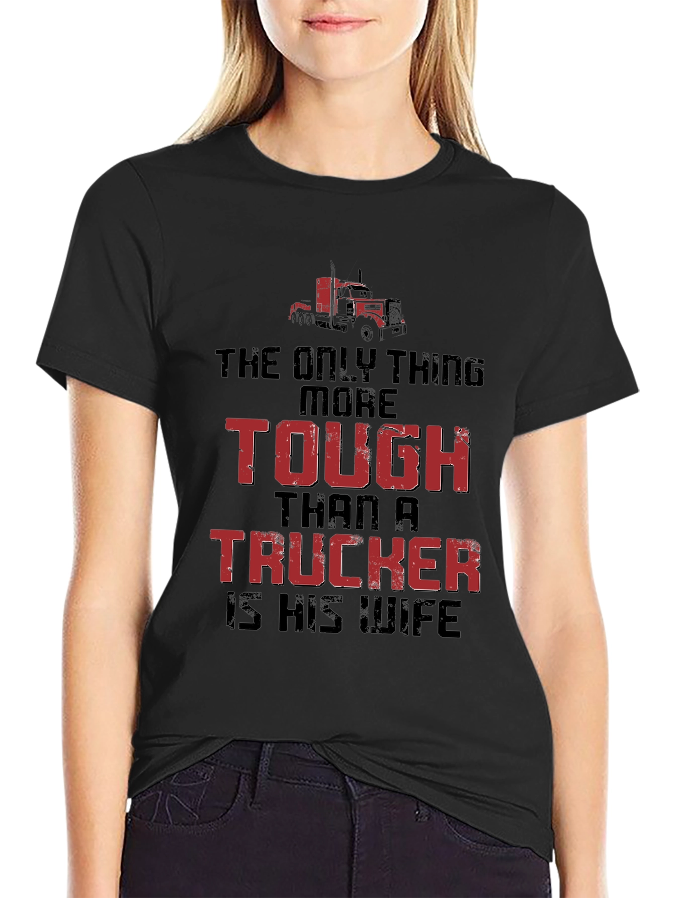 Tough Truckers Wife Graphic Tee - Black