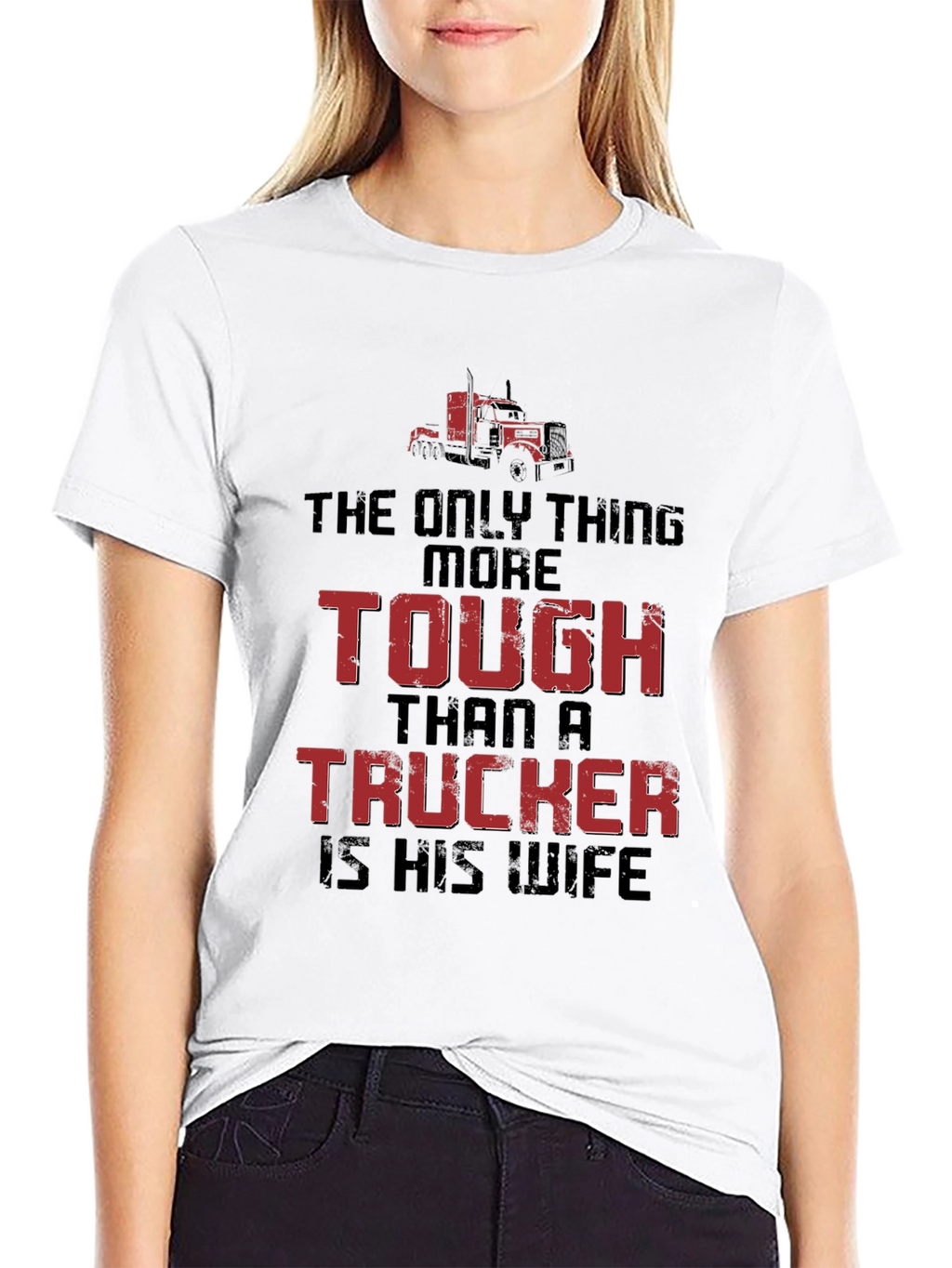 Tough Truckers Wife Graphic Tee - Black