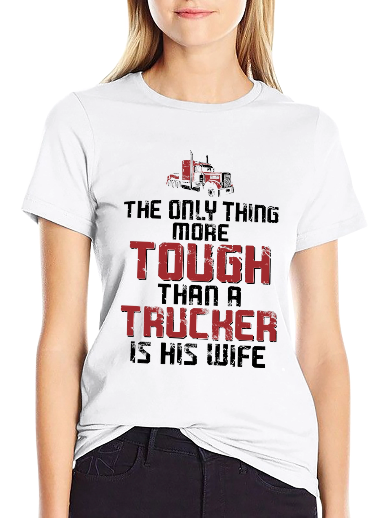 Tough Truckers Wife Graphic Tee - Black