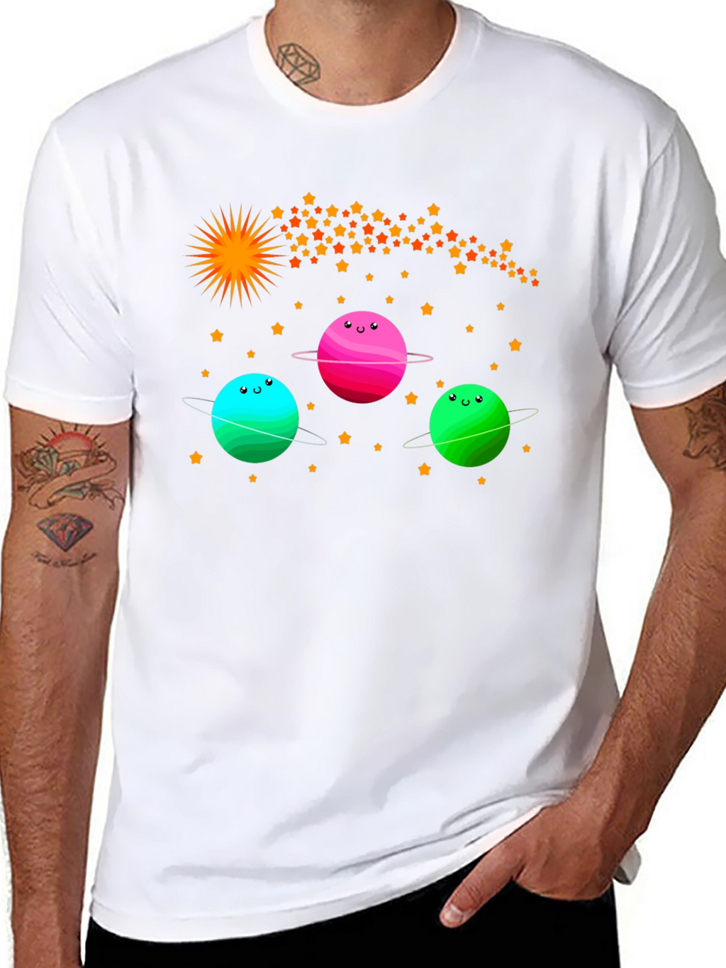 Cartoon Planets Graphic Tee