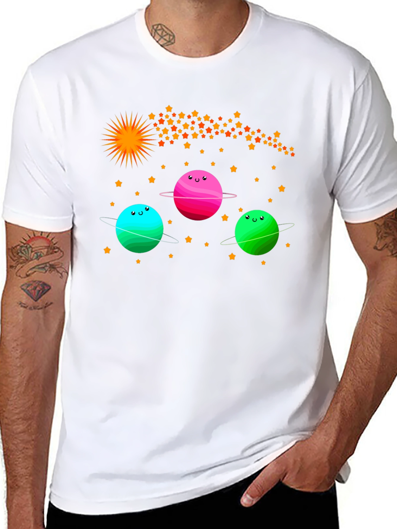 Cartoon Planets Graphic Tee