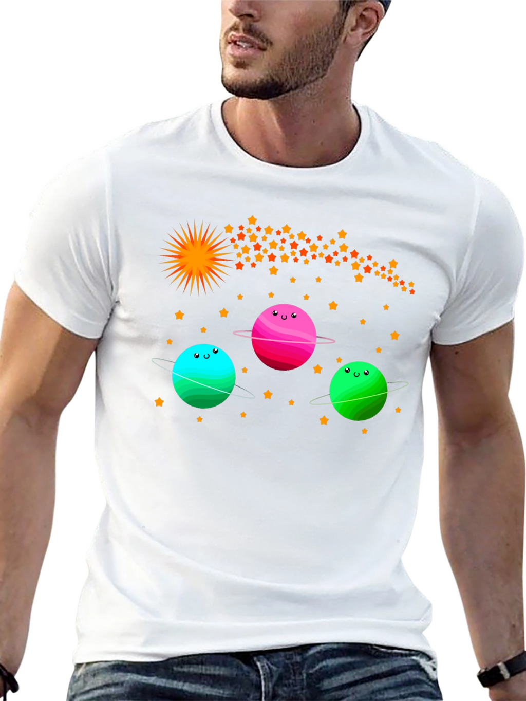 Cartoon Planets Graphic Tee