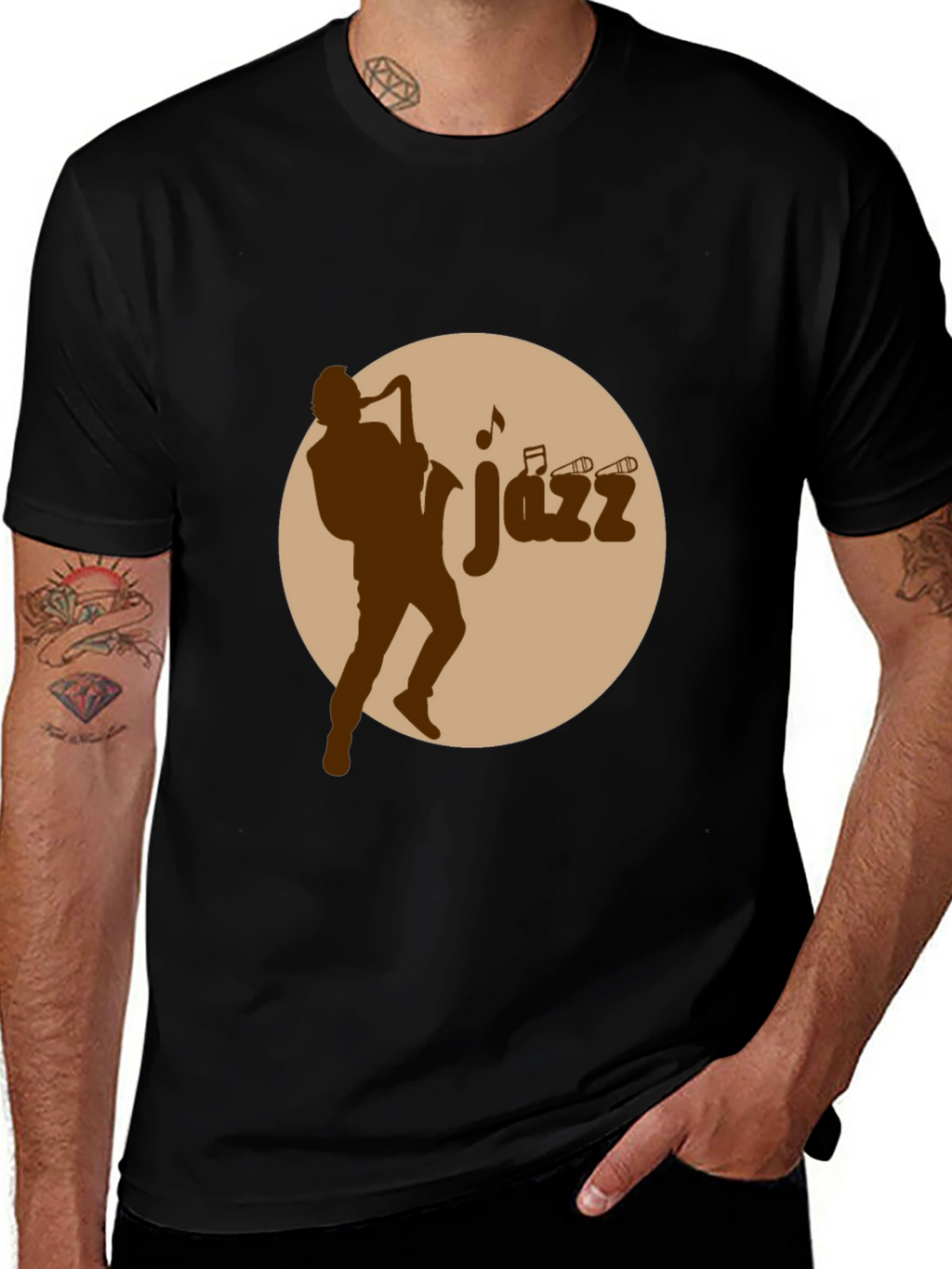 Jazz Musician Graphic Tee - Black
