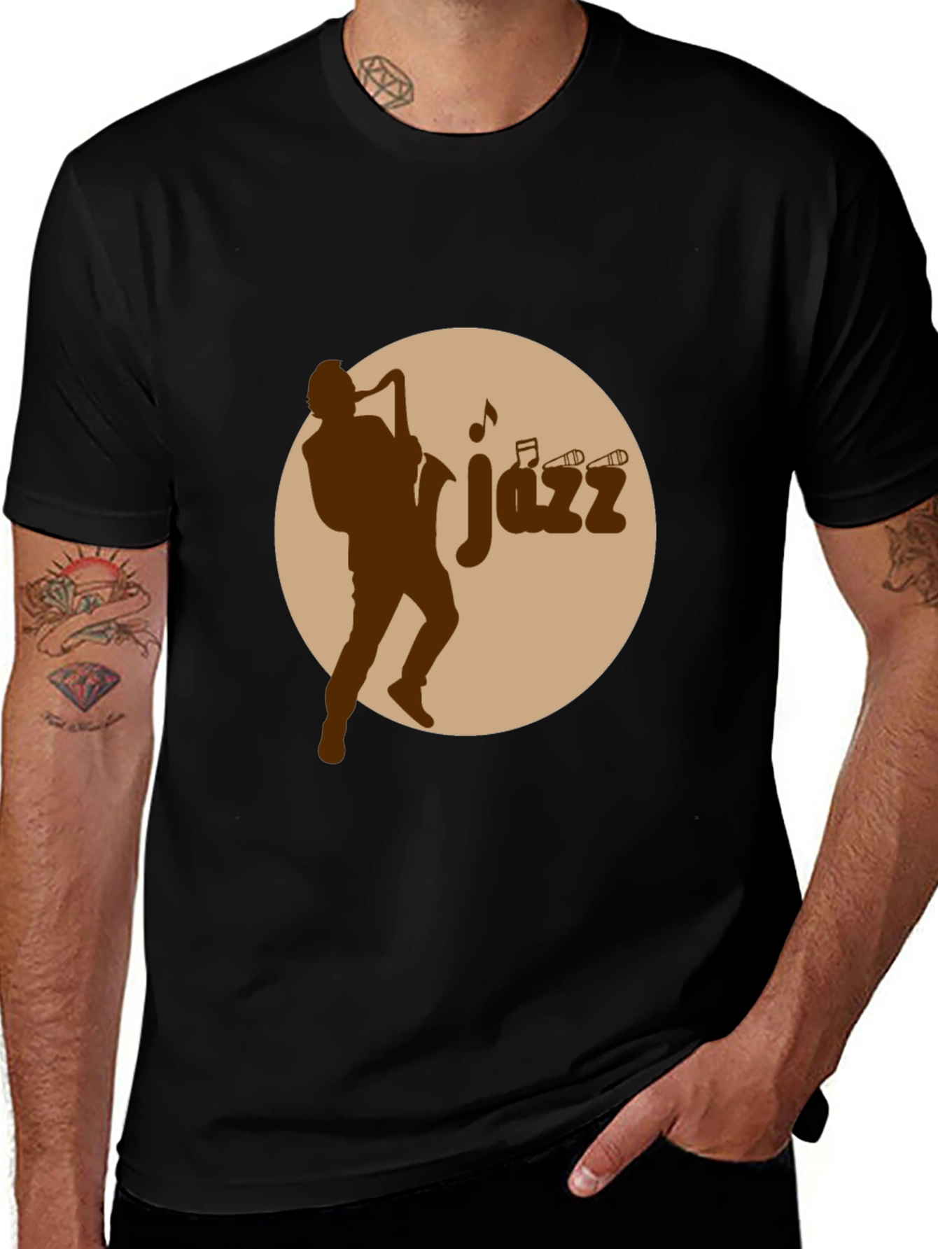 Jazz Musician Graphic Tee - Black