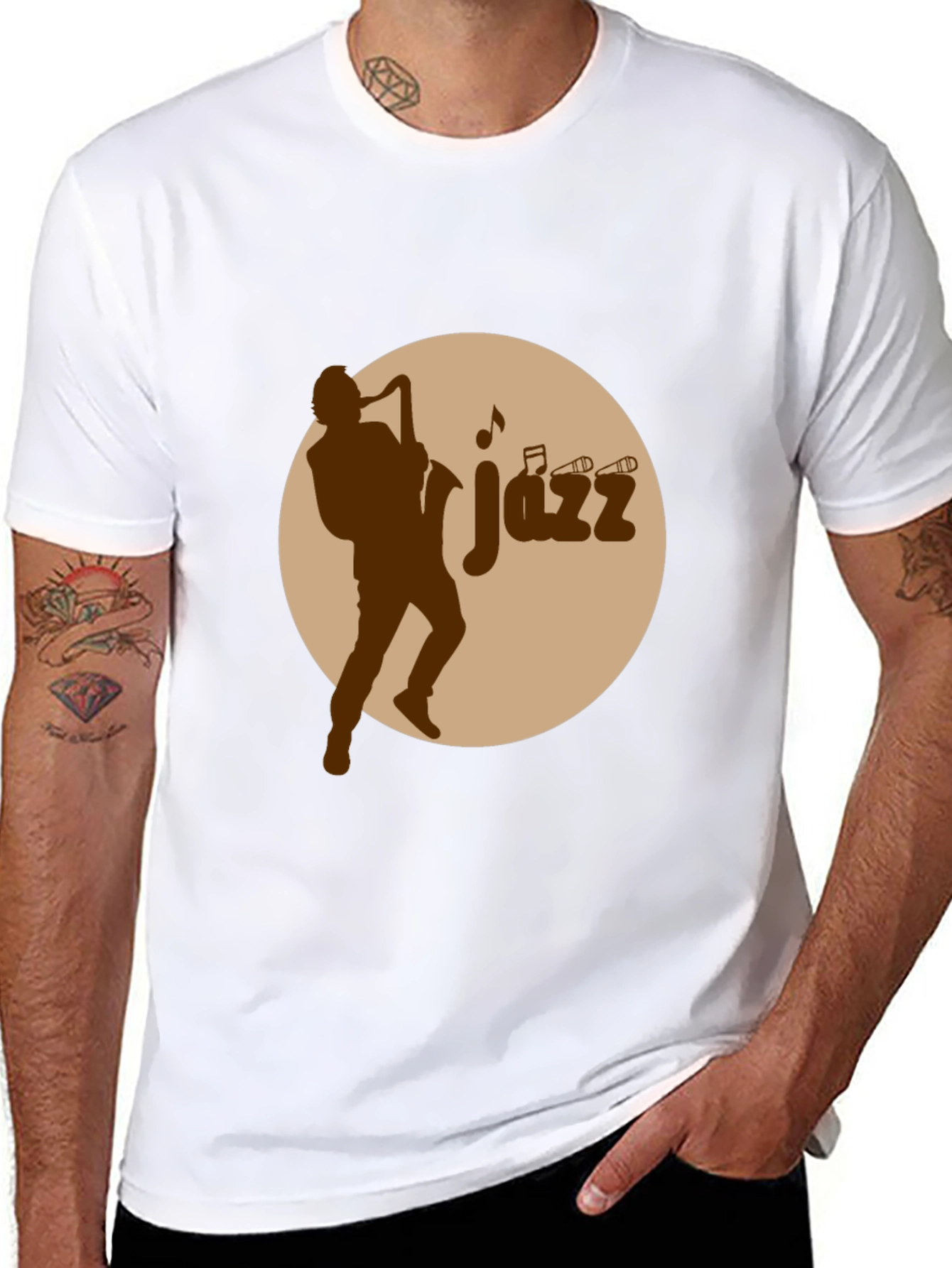 Jazz Musician Graphic Tee - Black