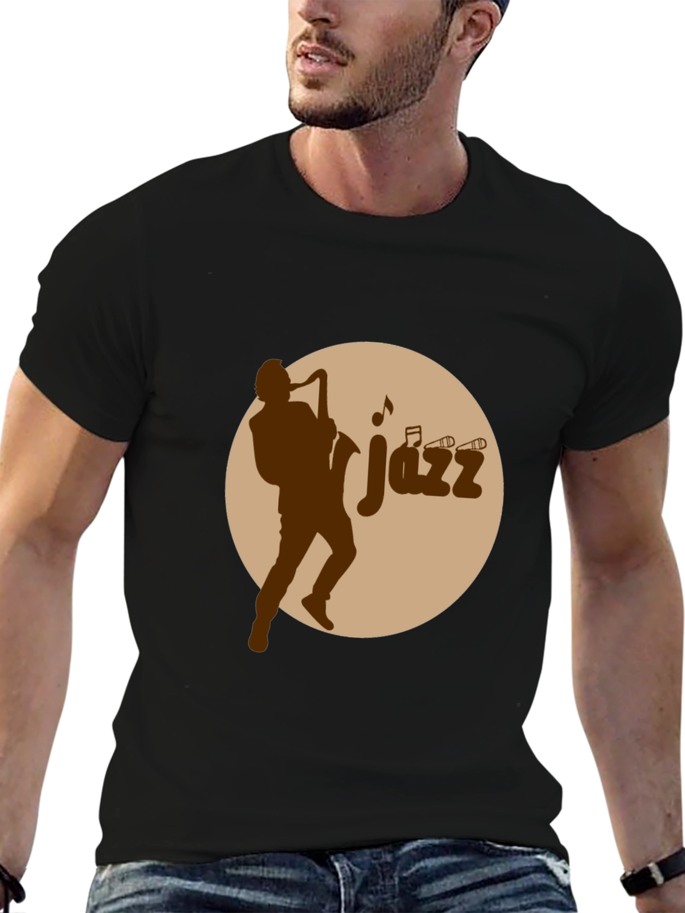 Jazz Musician Graphic Tee - Black
