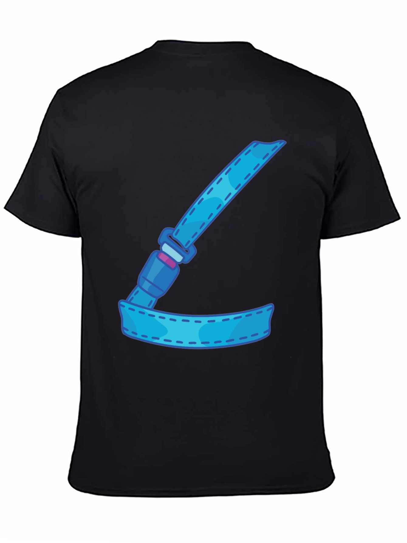 Cartoon Seatbelt Graphic Tee - Black