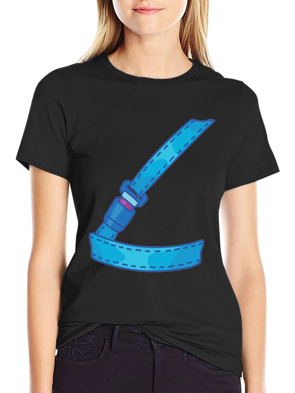 Cartoon Seatbelt Graphic Tee - Black