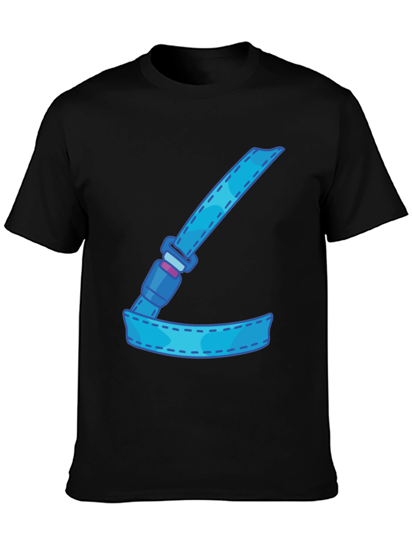 Cartoon Seatbelt Graphic Tee - Black