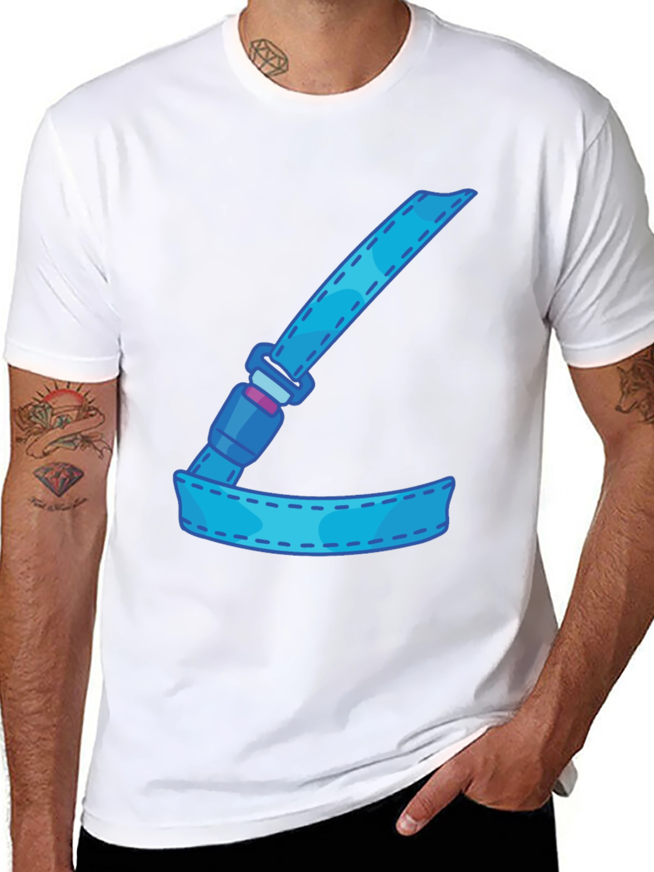 Cartoon Seatbelt Graphic Tee - Black