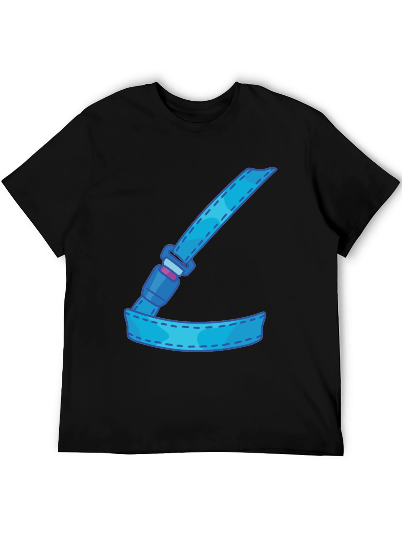 Cartoon Seatbelt Graphic Tee - Black