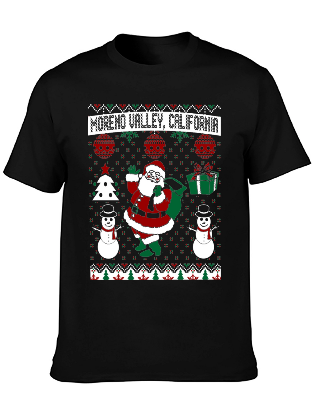 Moreno Valley California Santa Ugly Christmas T-Shirt