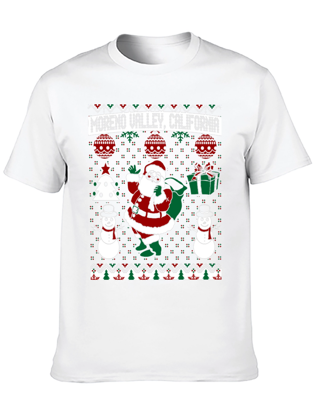 Moreno Valley California Santa Ugly Christmas T-Shirt