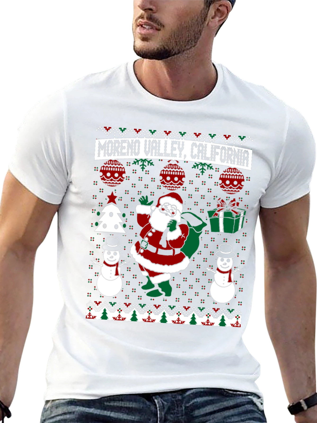 Moreno Valley California Santa Ugly Christmas T-Shirt
