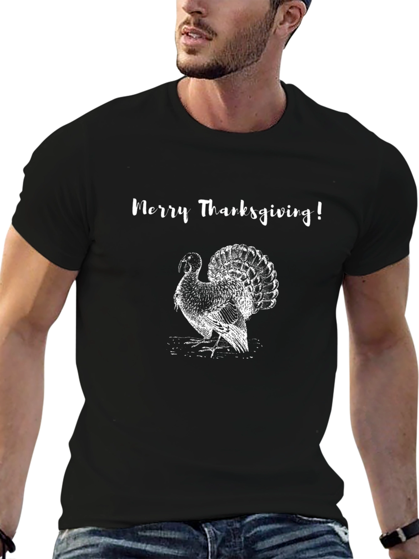 Merry Thanksgiving Turkey Graphic Tee