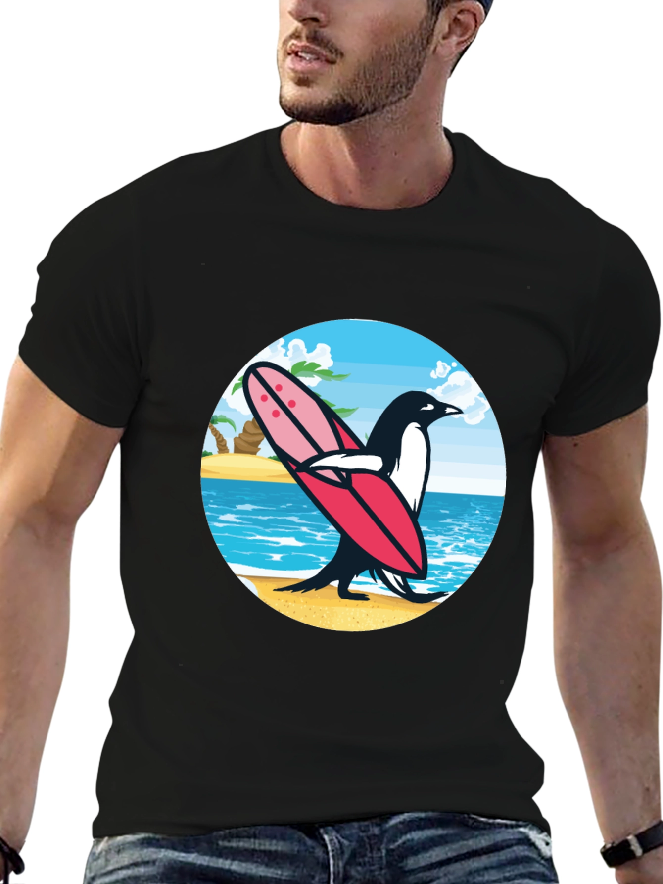 Surfing Penguin Graphic Tee