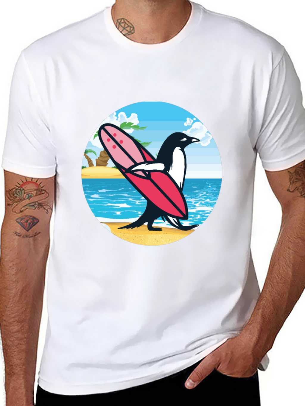 Surfing Penguin Graphic Tee