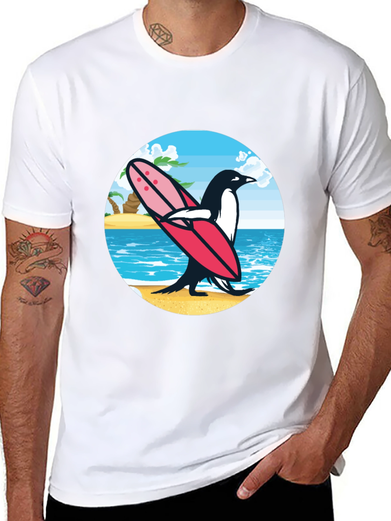 Surfing Penguin Graphic Tee