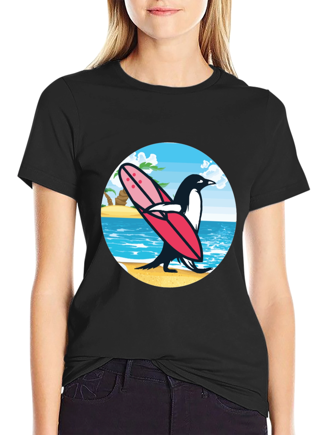 Surfing Penguin Graphic Tee