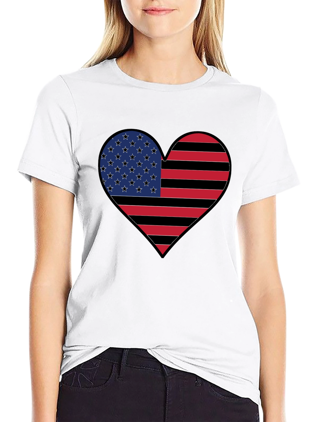 American Flag Heart T-Shirt