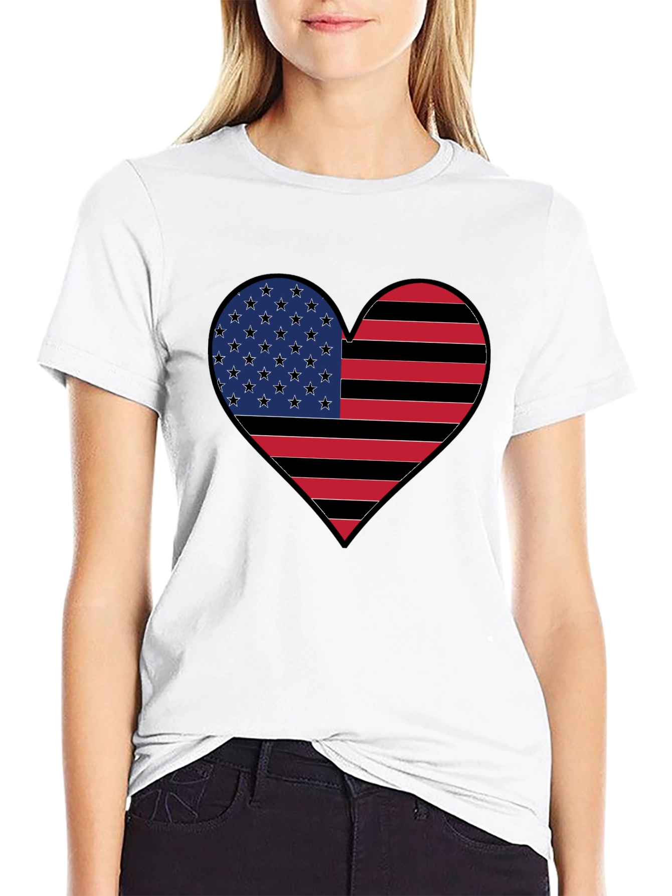 American Flag Heart T-Shirt