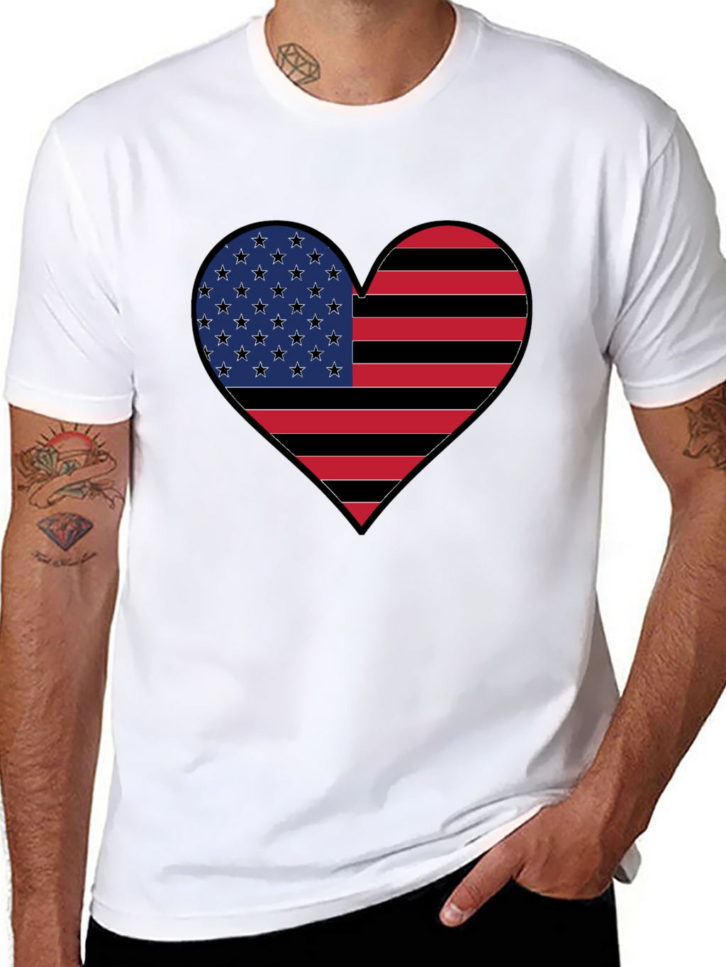 American Flag Heart T-Shirt